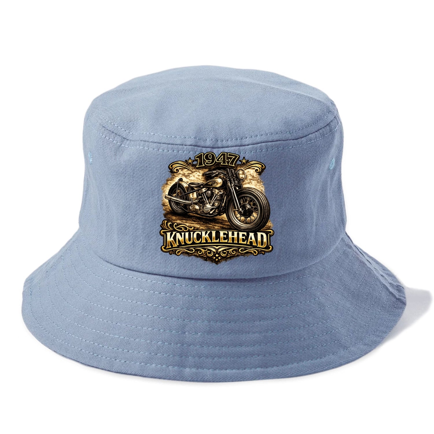 1947 Knucklehead Bobber - Bucket Hat - Summer Sky(Blue)