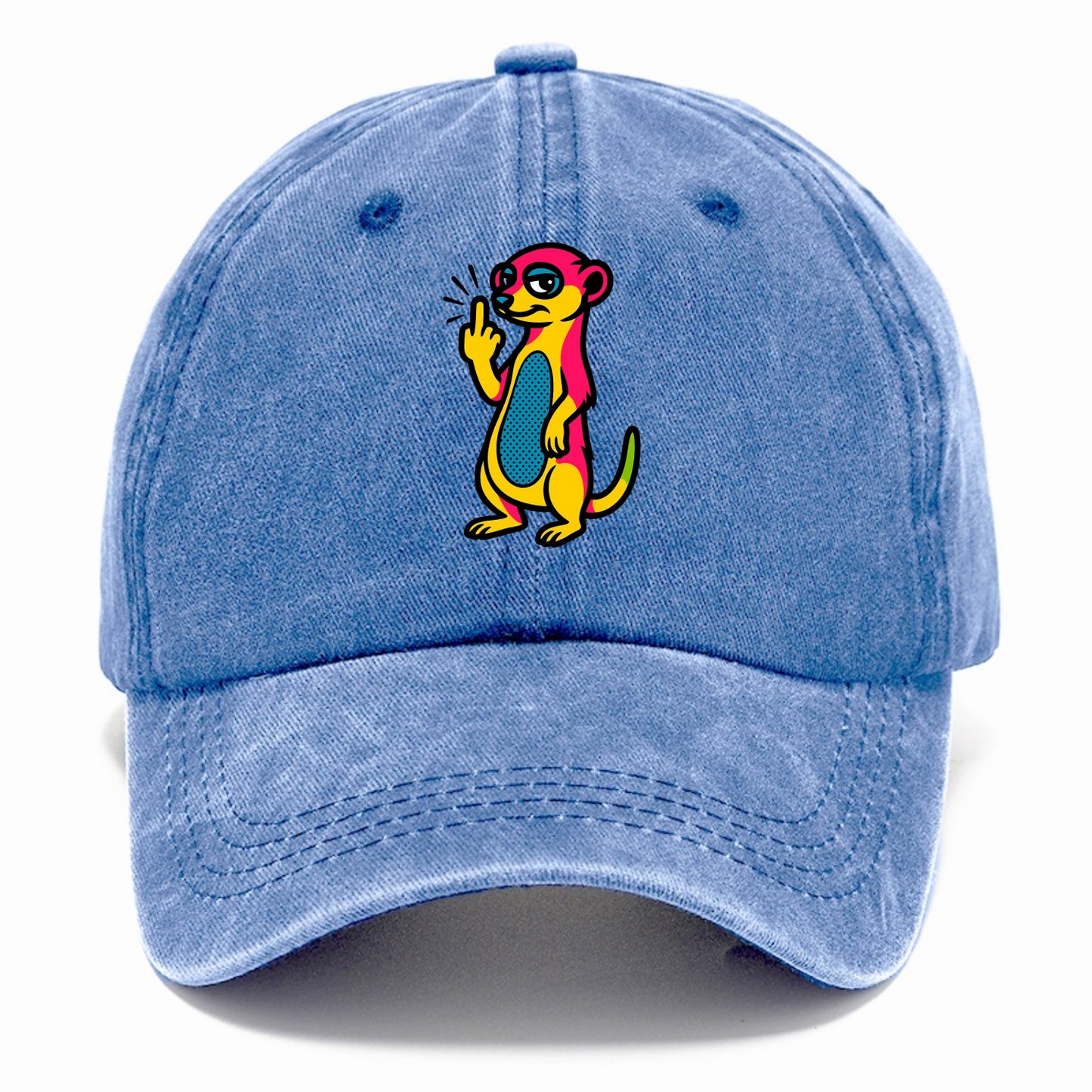 cute meerkat standing guard on hind legs, one front paw raised in sassy salute - Classic Cap - Summer Sky(Blue)