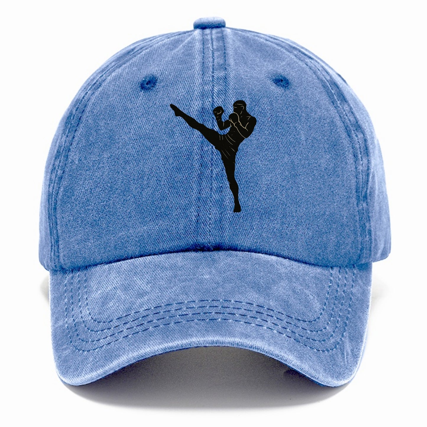 Kickboxer delivering roundhouse kick - Classic Cap - Summer Sky(Blue)