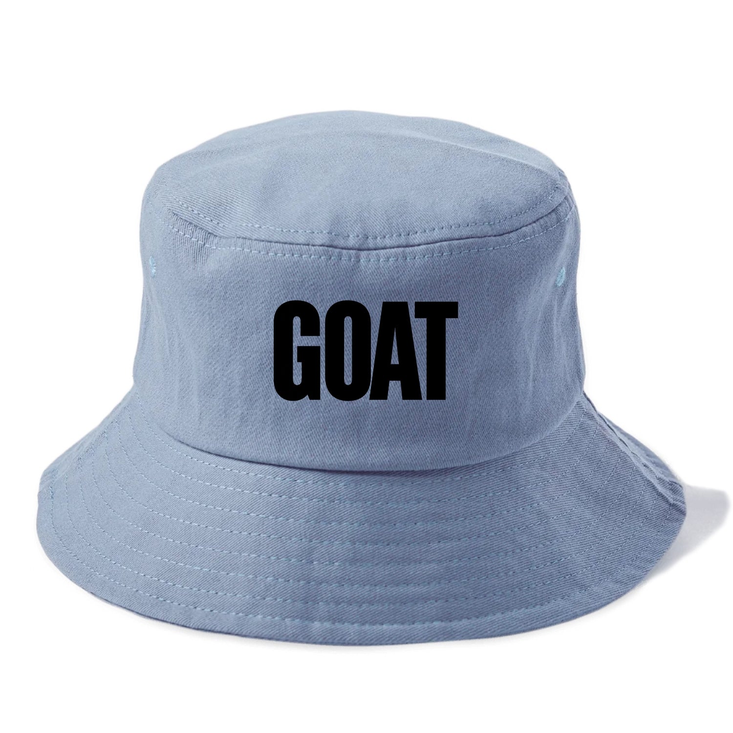 Bold typography design - "GOAT" - greatest of all time - Bucket Hat - Summer Sky(Blue)
