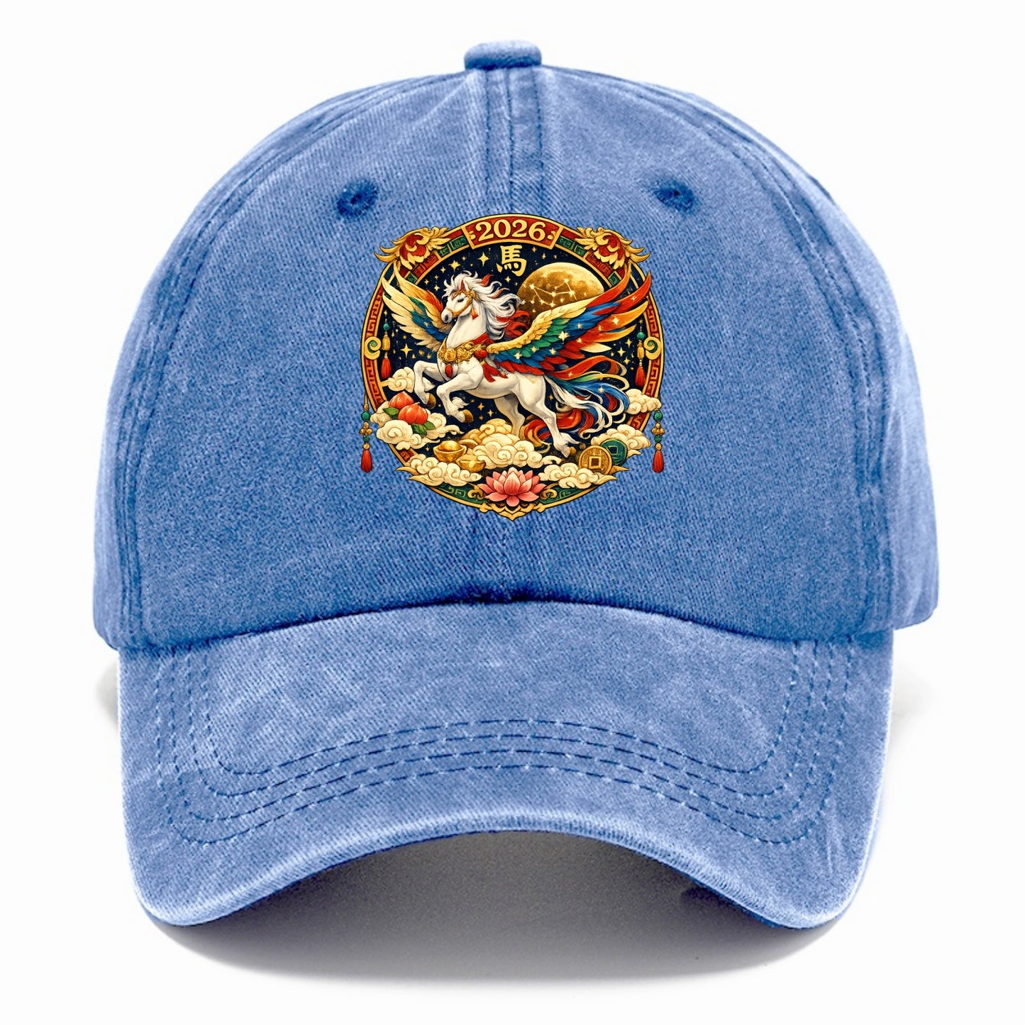 CELESTIAL HORSE | Heavenly horse among clouds and stars | Wings of flowing energy - Classic Cap - Summer Sky(Blue)