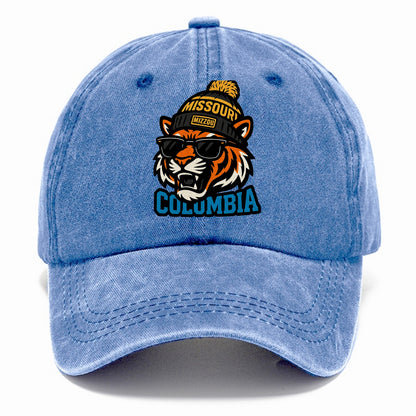 Columbia Tiger wearing Missouri beanie with Mizzou patch - Classic Cap - Summer Sky(Blue)