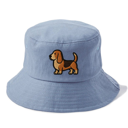Basset Hound - Trendy low-rider design with prominent black outline - Bucket Hat - Summer Sky(Blue)
