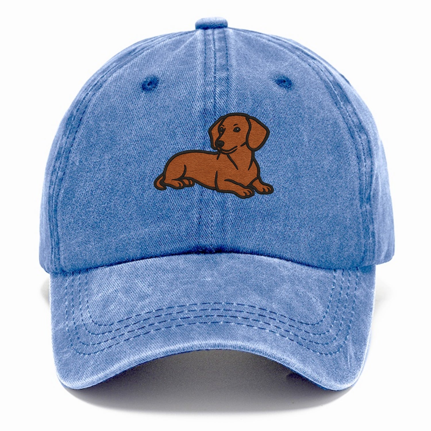 Dachshund - Red smooth relaxed lying dow Classic Cap - Summer Sky(Blue)