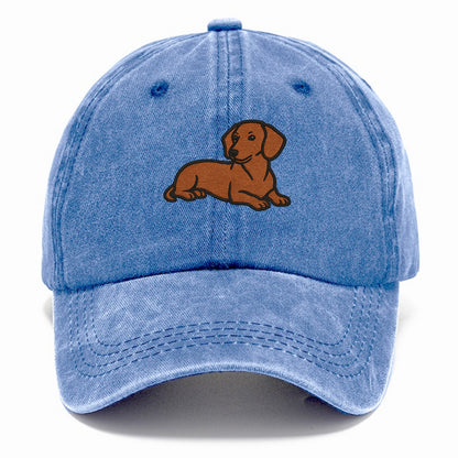 Dachshund - Red smooth relaxed lying dow Classic Cap - Summer Sky(Blue)