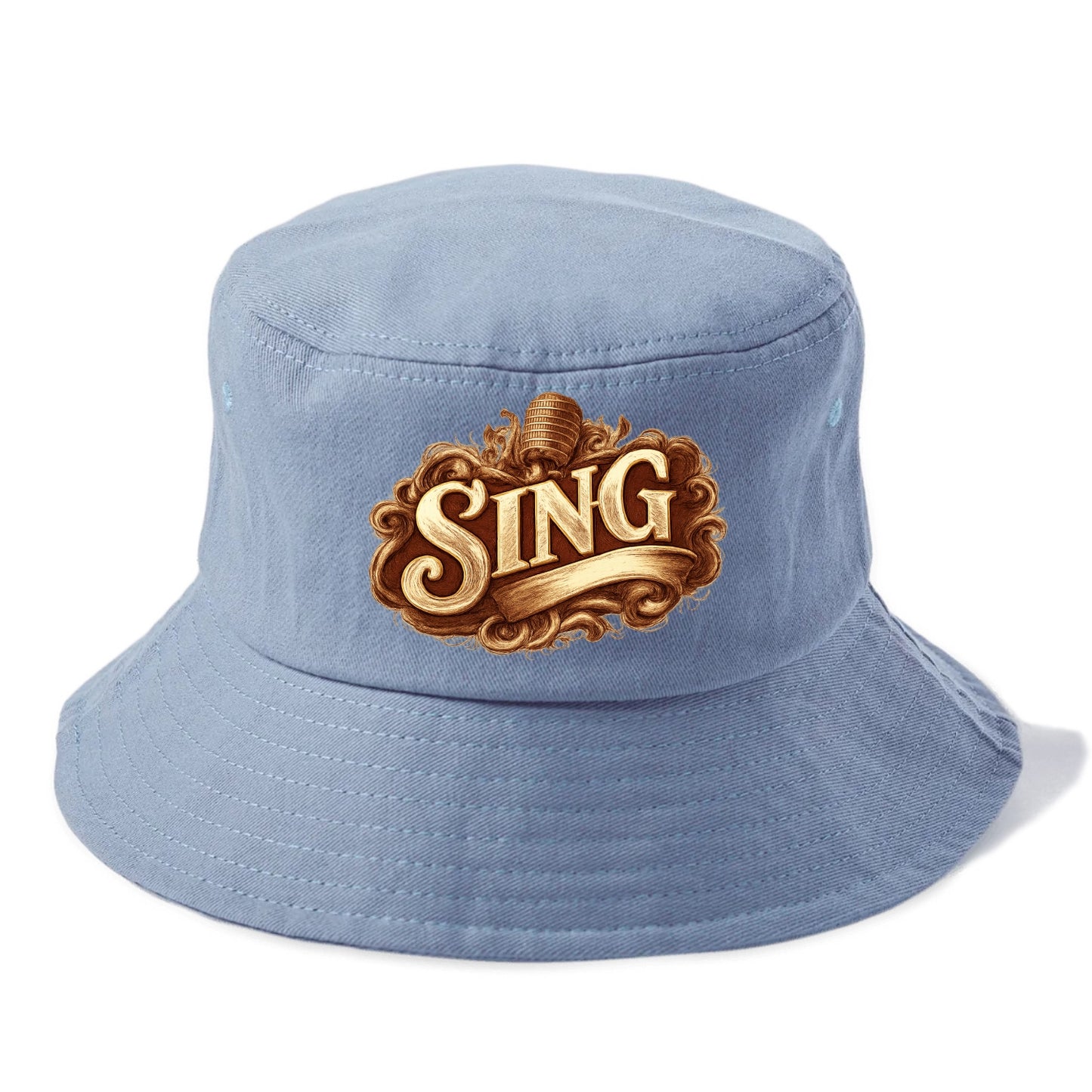 Bold typography design - "SING" - vocal expression, musical soul - Bucket Hat - Summer Sky(Blue)