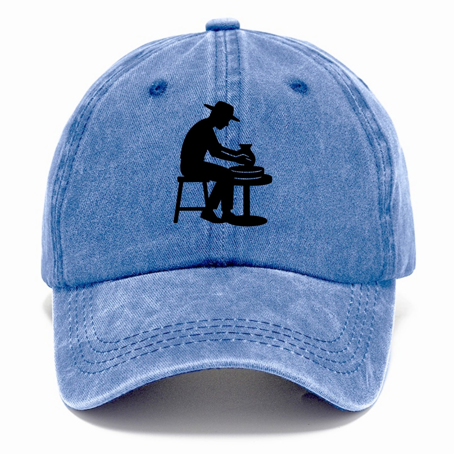 Potter shaping clay on wheel - Classic Cap - Summer Sky(Blue)