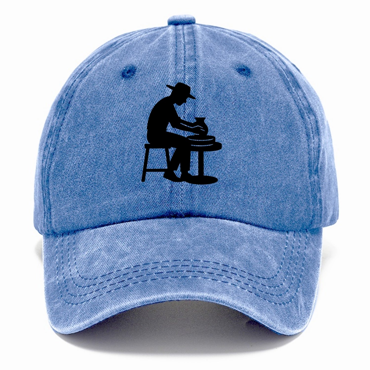 Potter shaping clay on wheel - Classic Cap - Summer Sky(Blue)