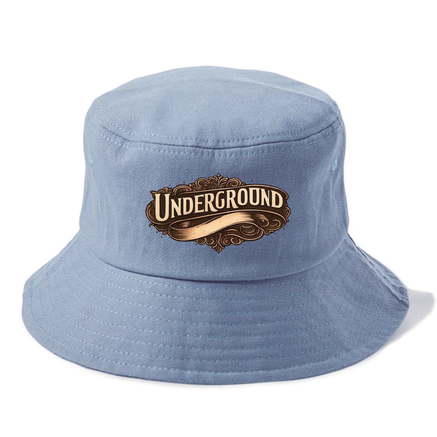 Bold typography design - "UNDERGROUND" - hidden scene, alternative - Bucket Hat - Summer Sky(Blue)