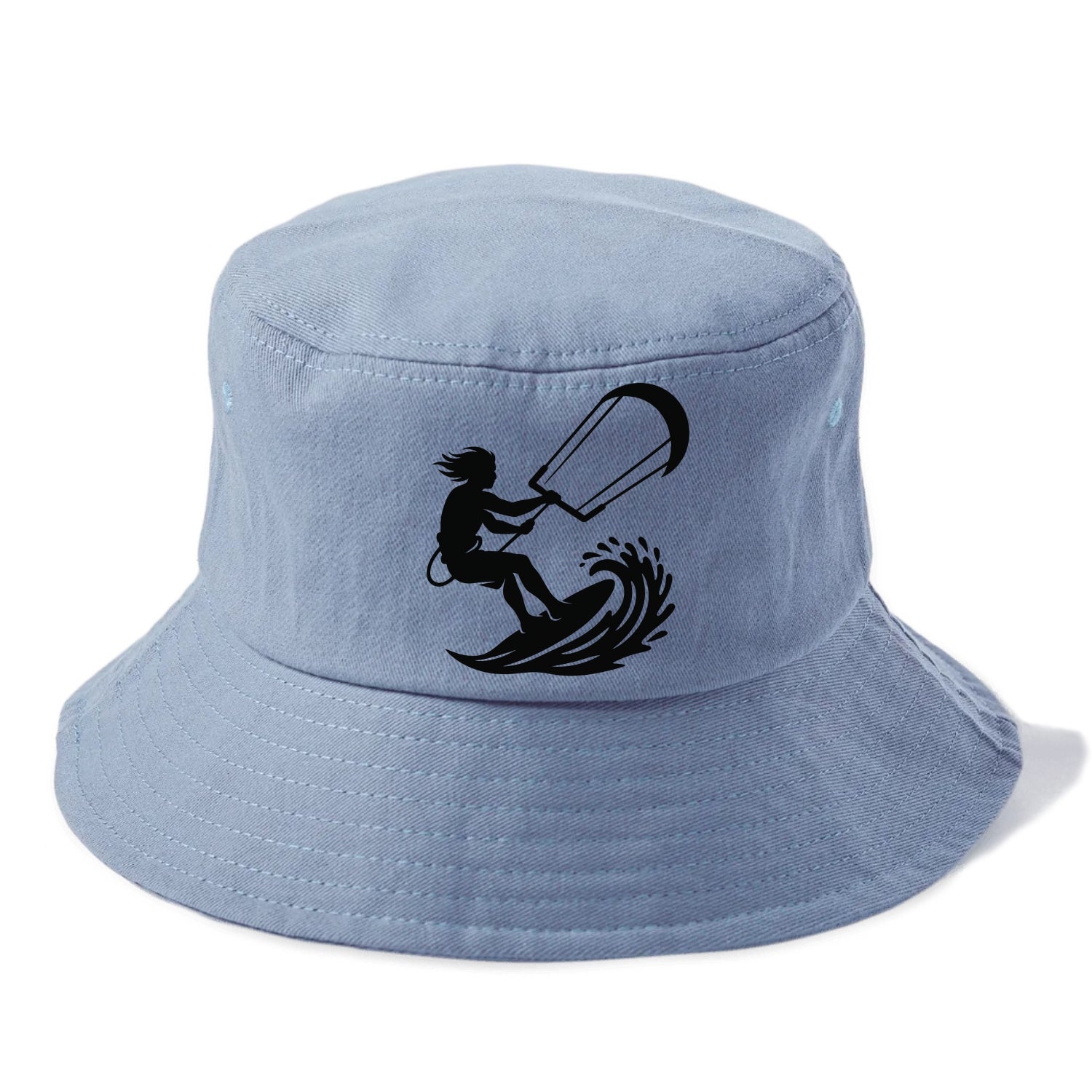 Kite surfer riding wave - Bucket Hat - Summer Sky(Blue)