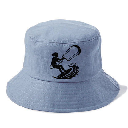Kite surfer riding wave - Bucket Hat - Summer Sky(Blue)