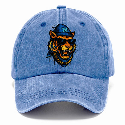 Memphis Tiger wearing Memphis beanie with M patch - Classic Cap - Summer Sky(Blue)