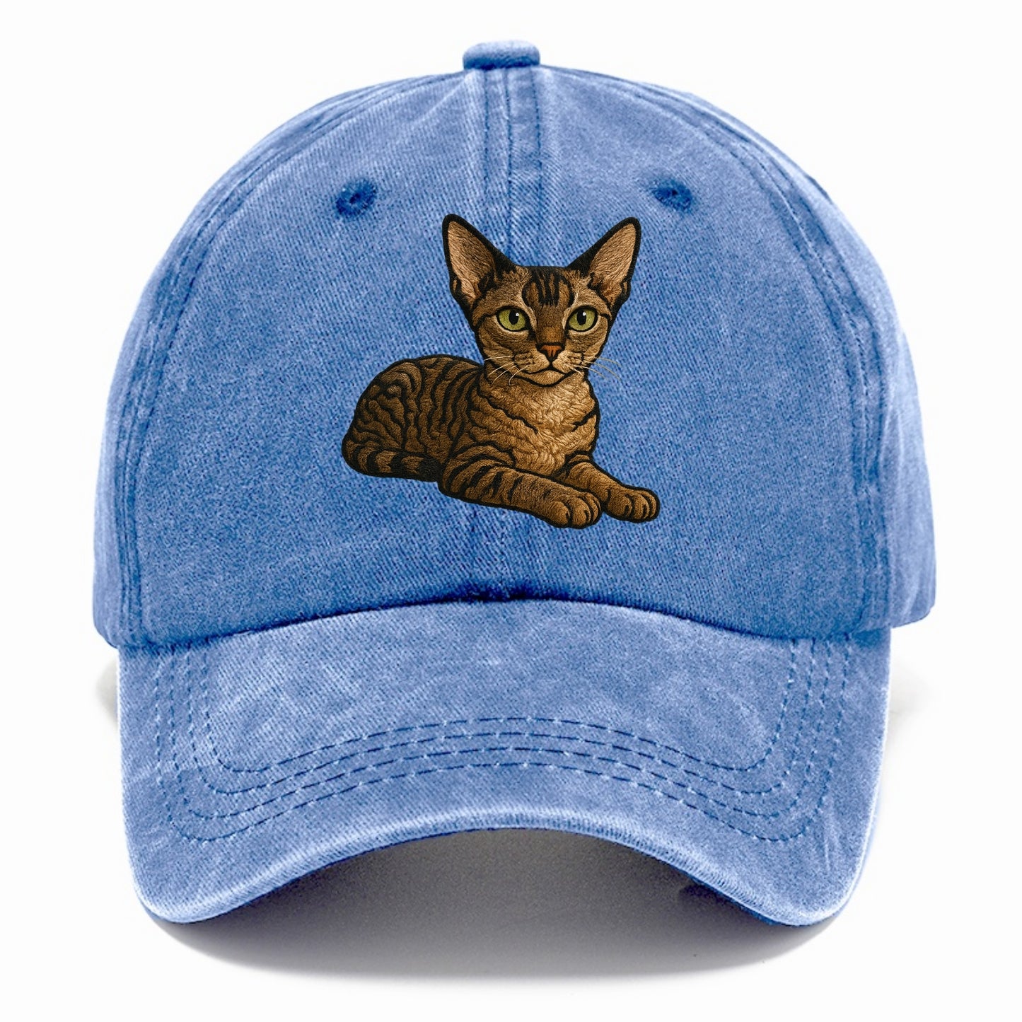 Devon Rex  relaxed lying down with head Classic Cap - Summer Sky(Blue)
