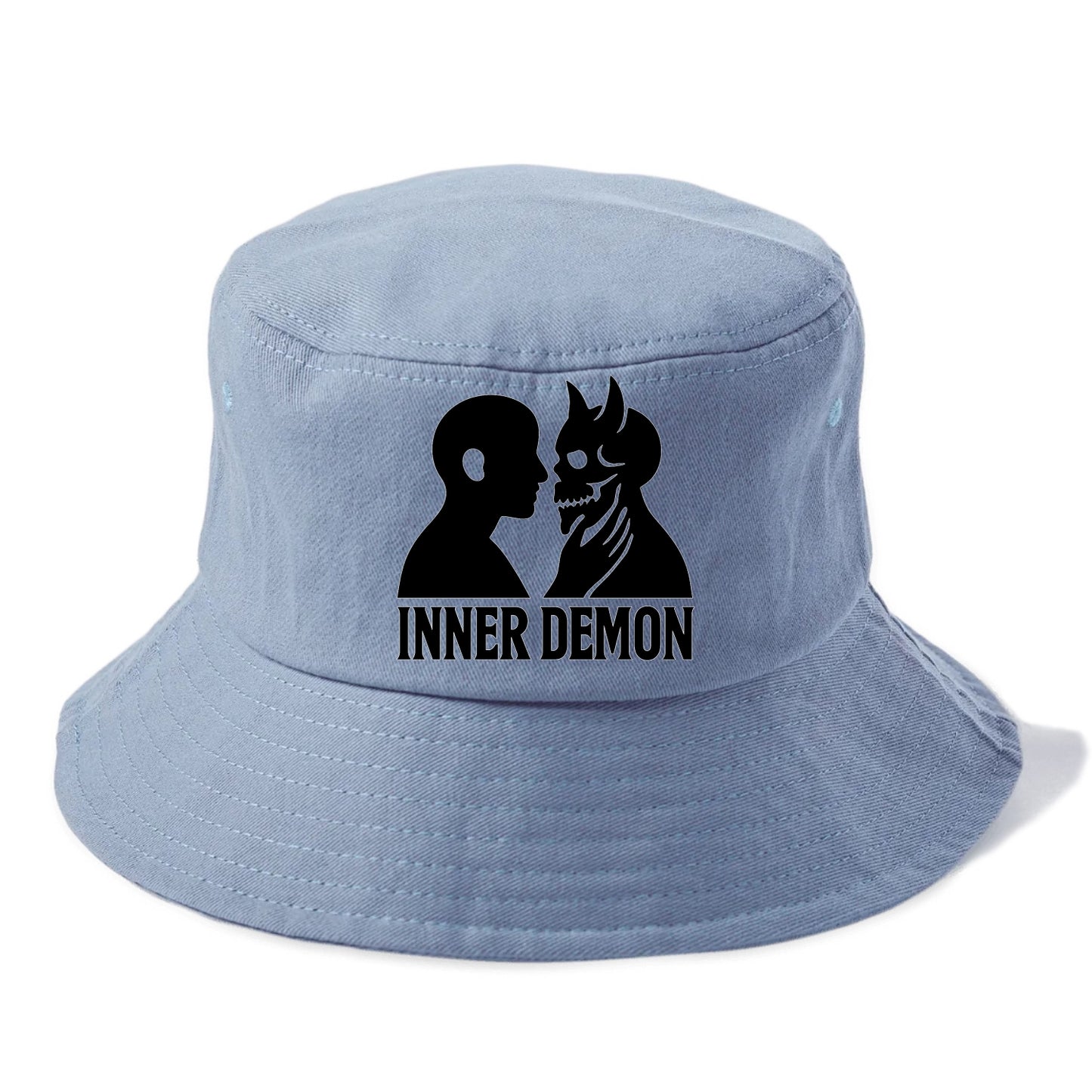 Inner Demon - Figure confronting shadow Bucket Hat - Summer Sky(Blue)