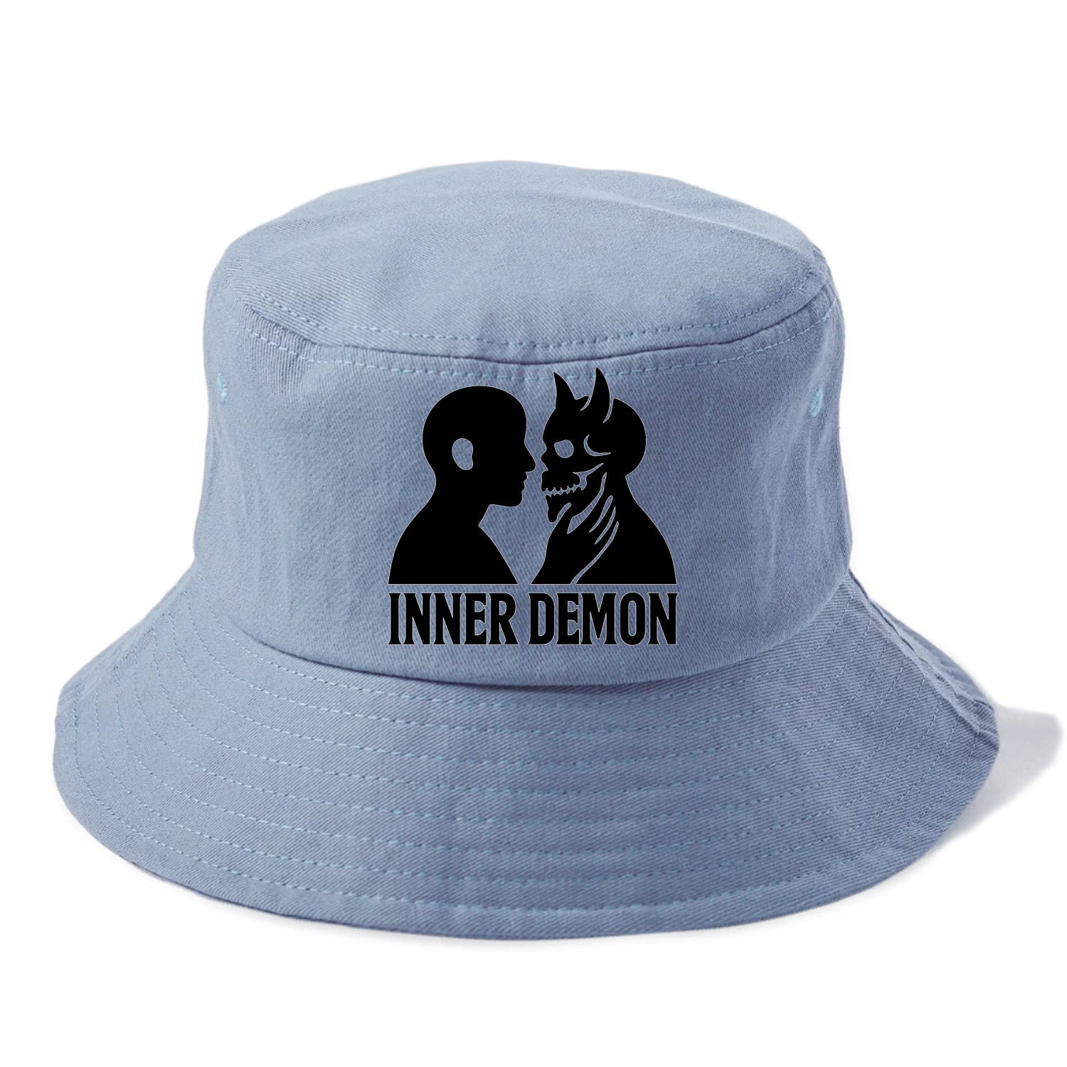 Inner Demon - Figure confronting shadow Bucket Hat - Summer Sky(Blue)