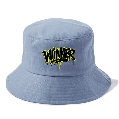 Bold typography design - "WINNER" - victorious mindset, champion - Bucket Hat - Summer Sky(Blue)