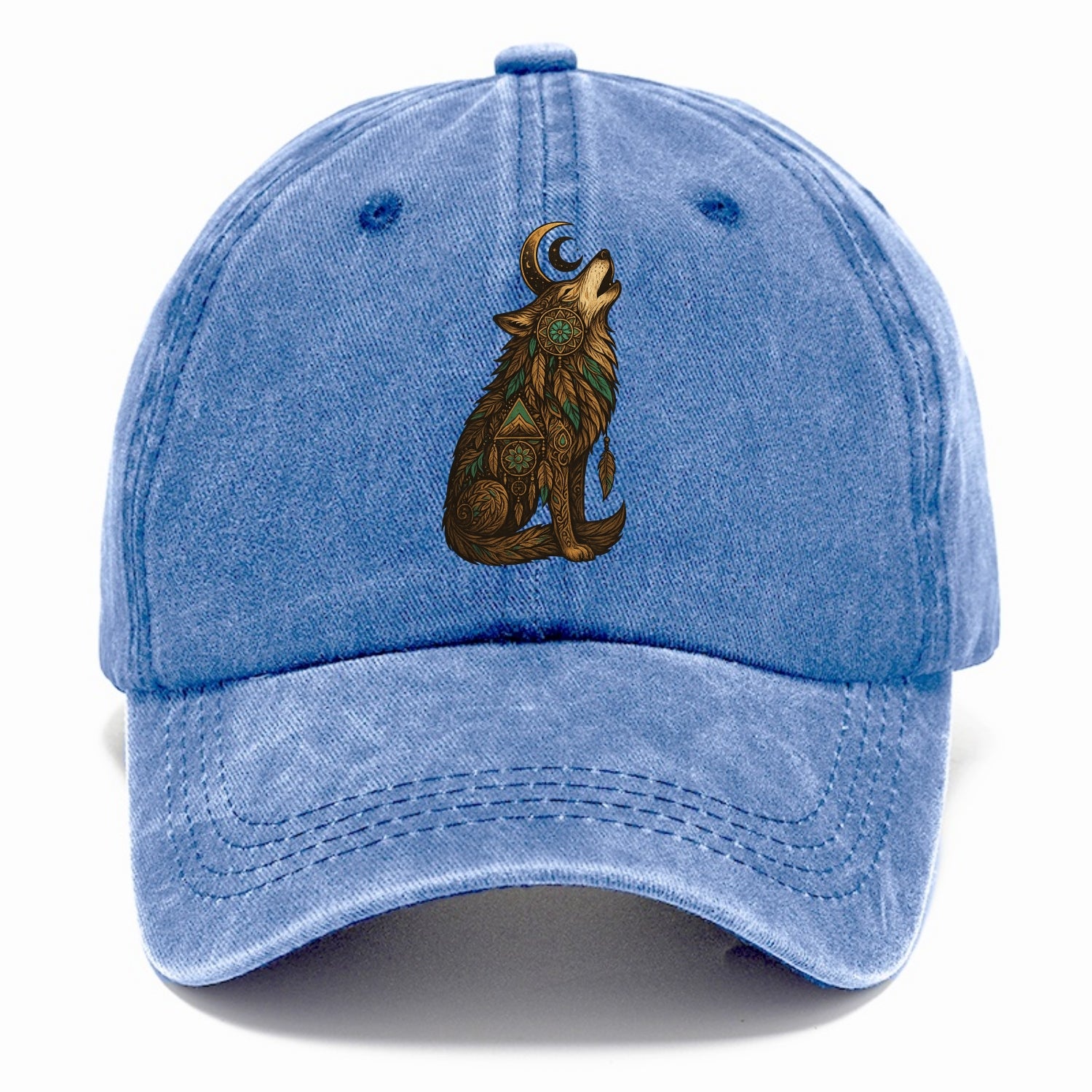 Celestial Moon Wolf  - Classic Cap - Summer Sky(Blue)