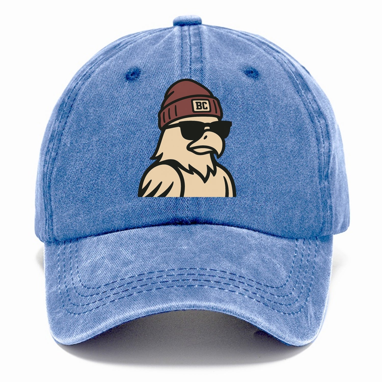 Chestnut Hill Eagle wearing Boston College beanie with BC patch - Classic Cap - Summer Sky(Blue)