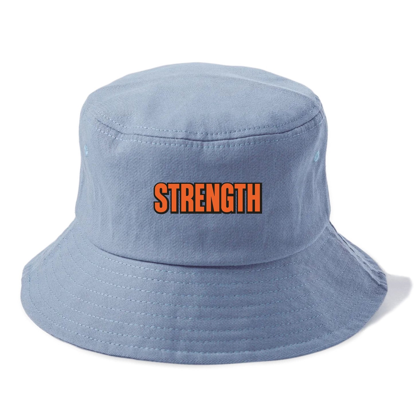 Bold typography design - "STRENGTH" - inner power, resilience, fortitude - Bucket Hat - Summer Sky(Blue)