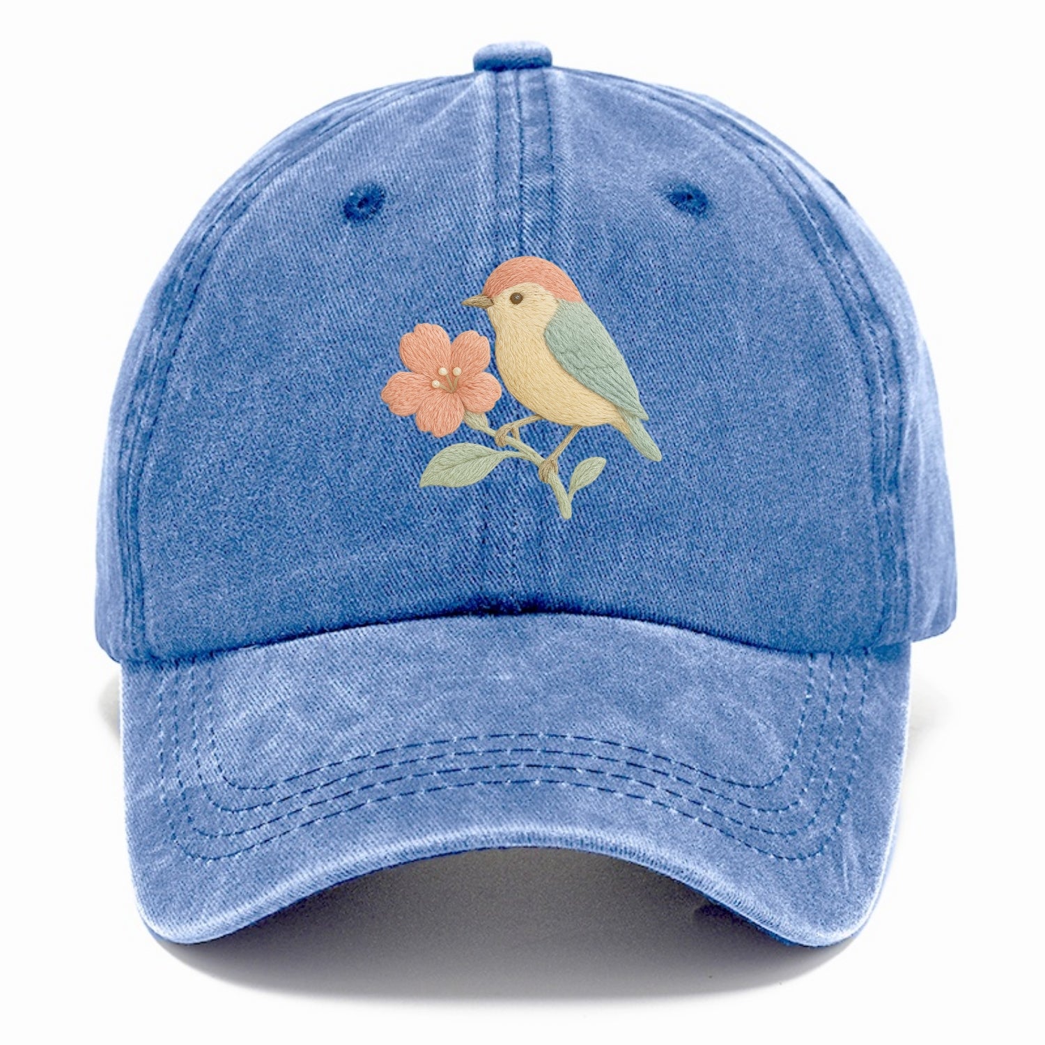 Peach Flowerpecker - Classic Cap - Summer Sky(Blue)
