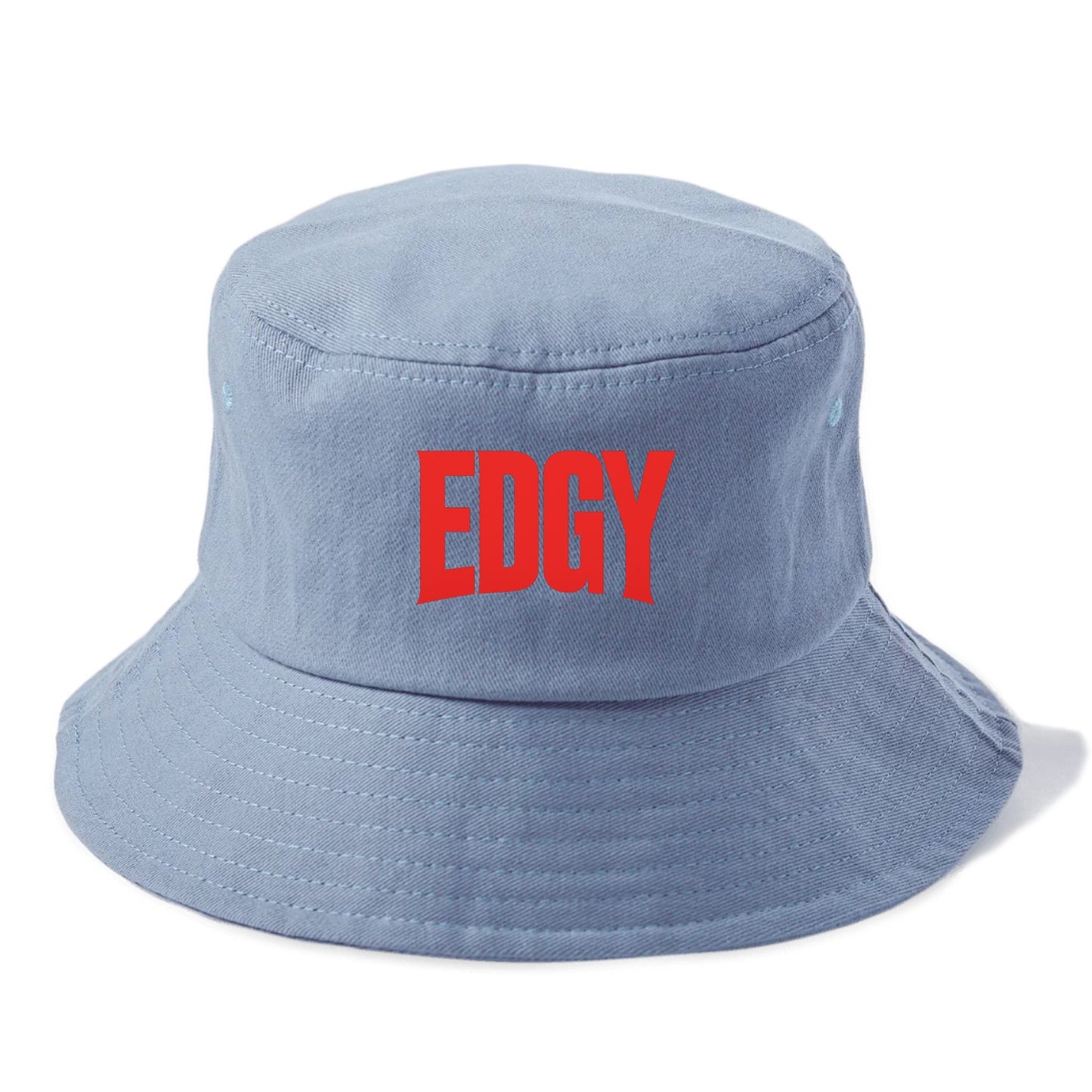 Bold typography design - "EDGY" - pushing boundaries, unconventional - Bucket Hat - Summer Sky(Blue)