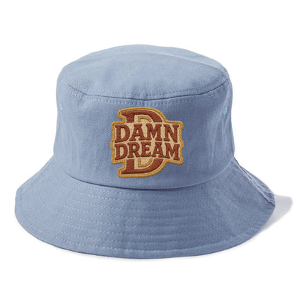 DAMN;DREAM BIG Motivational White Cap - Bucket Hat - Summer Sky(Blue)