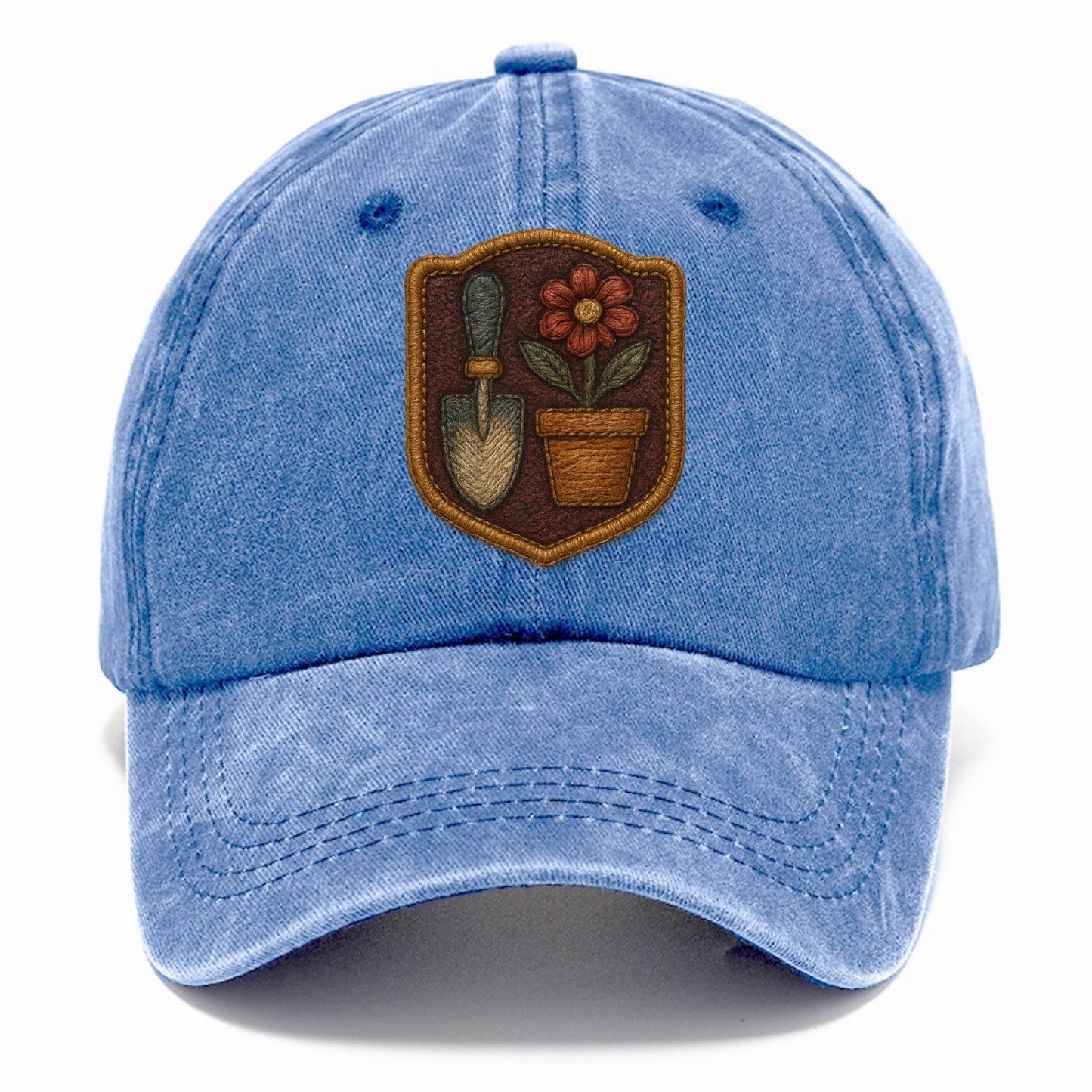 Garden trowel with flower pot - gardener badge - Classic Cap - Summer Sky(Blue)
