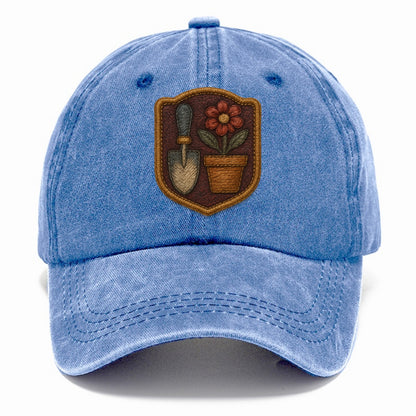 Garden trowel with flower pot - gardener badge - Classic Cap - Summer Sky(Blue)
