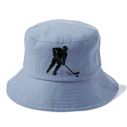 Ice hockey player shooting puck - Bucket Hat - Summer Sky(Blue)