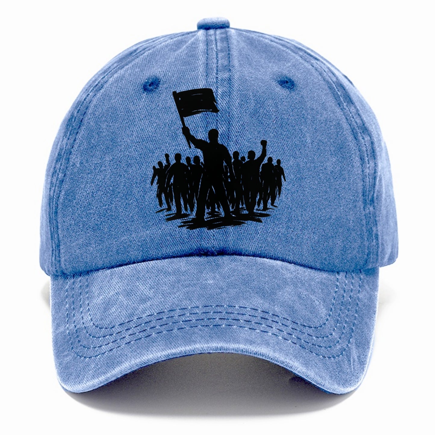 Crowd of protesters marching - solidarity movement ink painting - Classic Cap - Summer Sky(Blue)