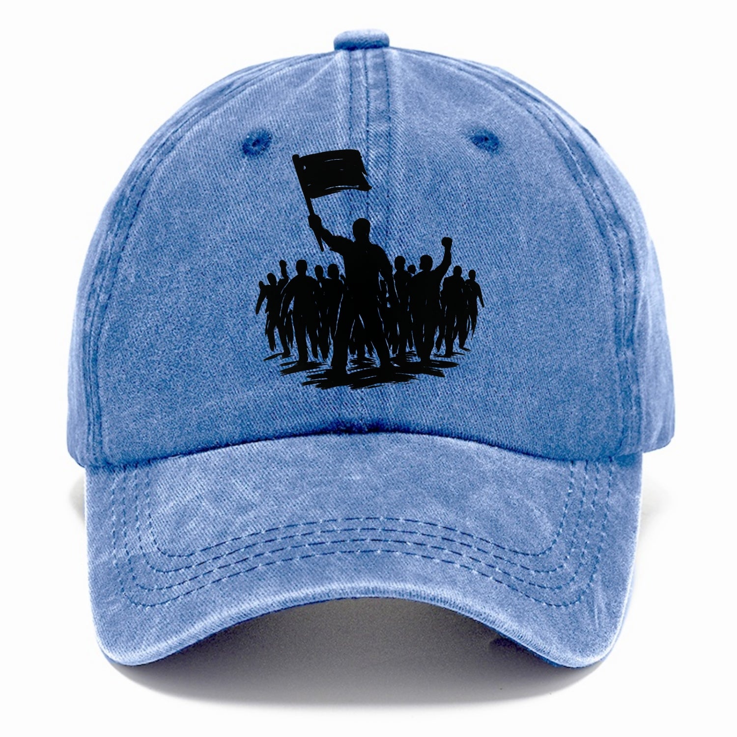 Crowd of protesters marching - solidarity movement ink painting - Classic Cap - Summer Sky(Blue)