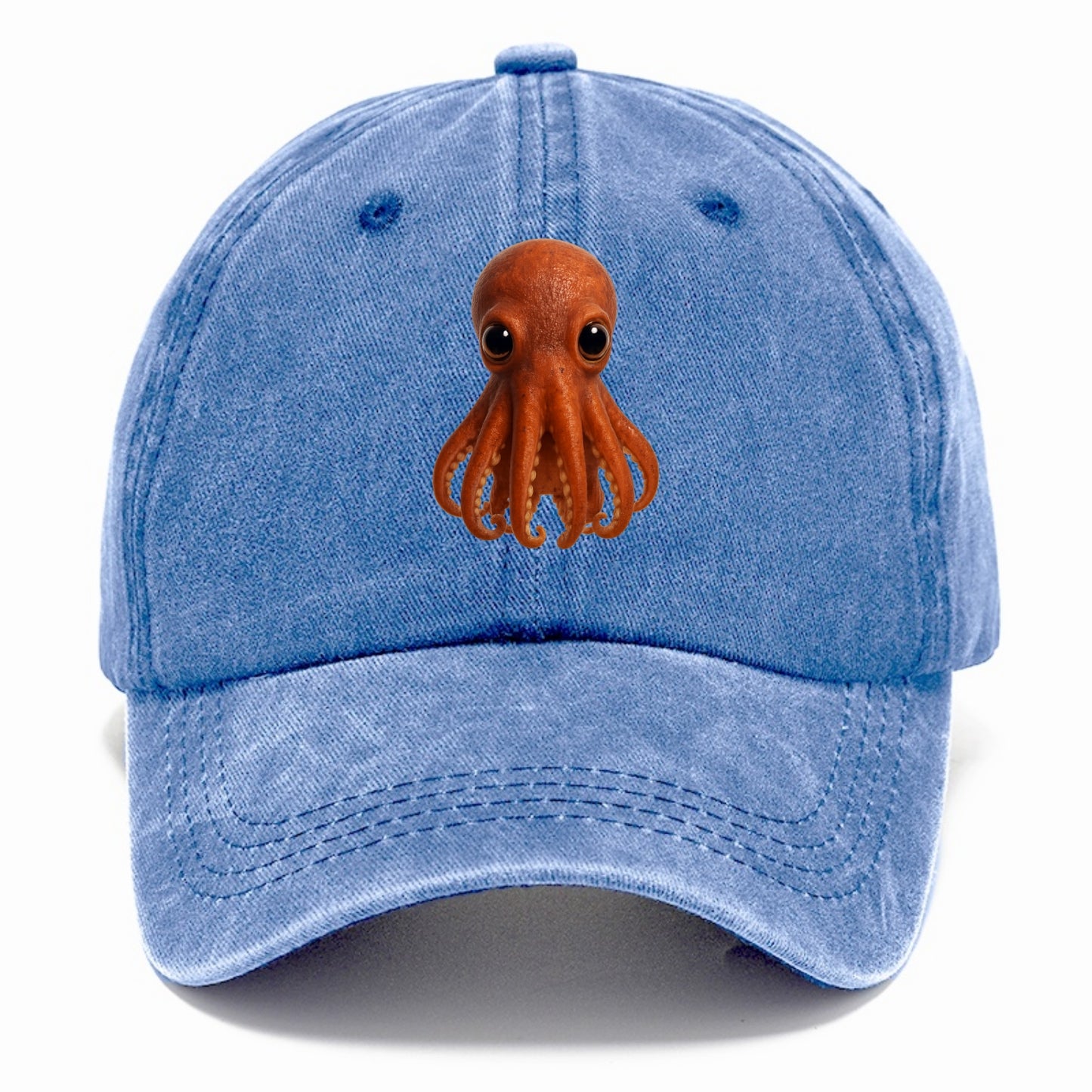 Baby Giant Pacific Octopus - reddish, smaller tentacles, expressive eyes, - Classic Cap - Summer Sky(Blue)