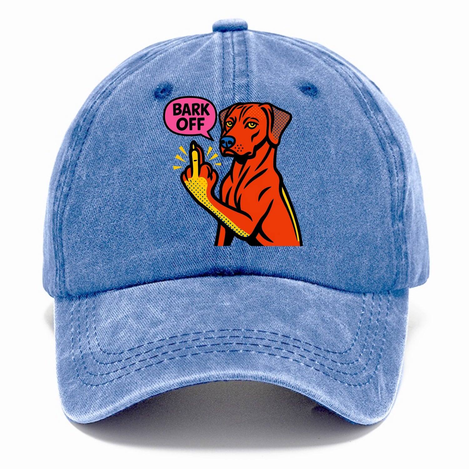 Rhodesian Ridgeback with distinctive ridge on back, athletic muscular paw up - Classic Cap - Summer Sky(Blue)