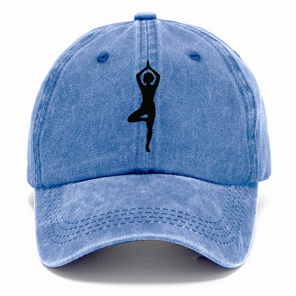 Yogi in tree pose silhouette - Classic Cap - Summer Sky(Blue)