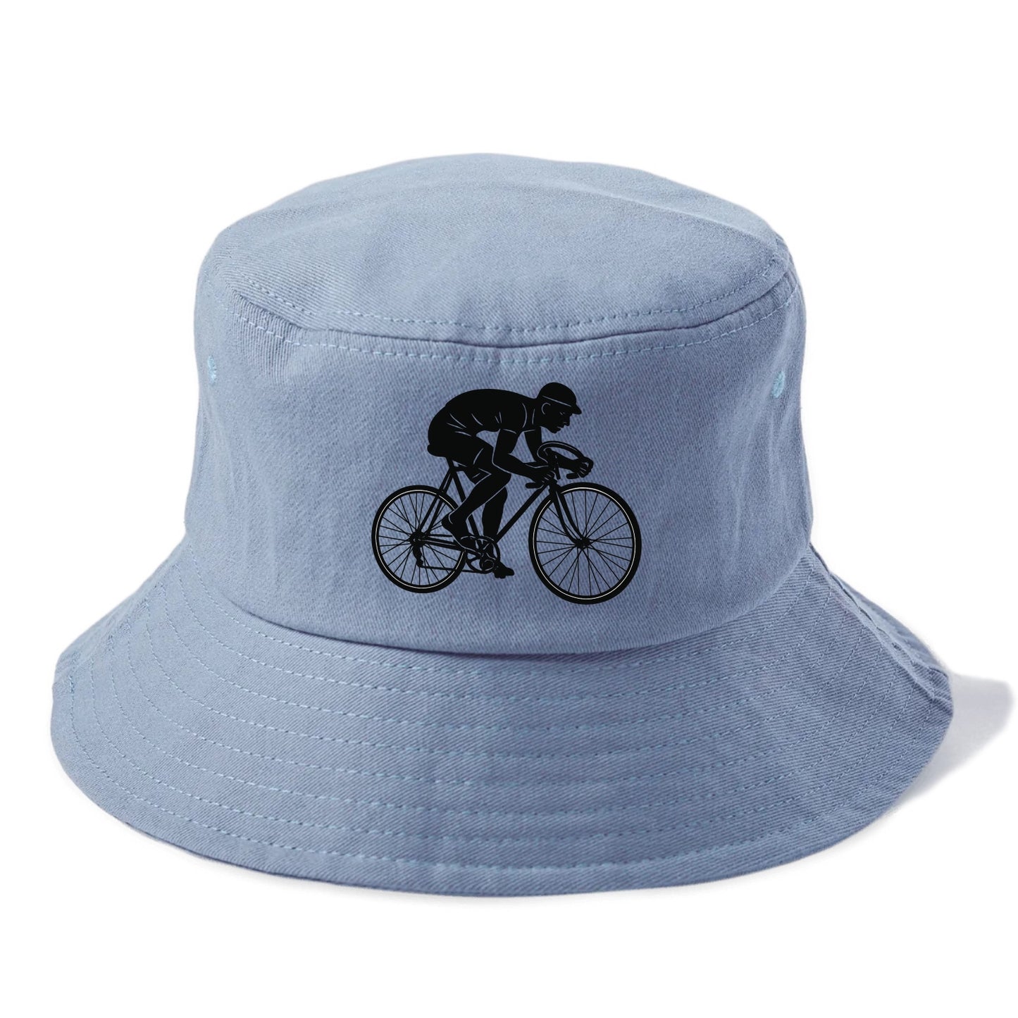 Cyclist sprinting in racing position - Bucket Hat - Summer Sky(Blue)