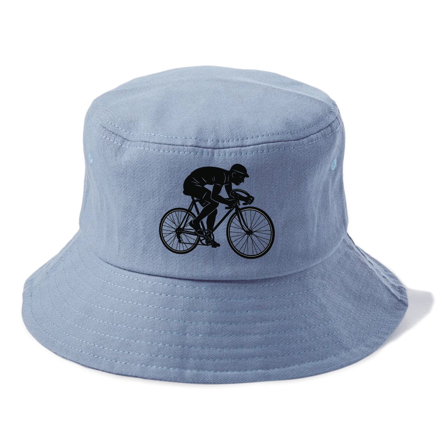 Cyclist sprinting in racing position - Bucket Hat - Summer Sky(Blue)