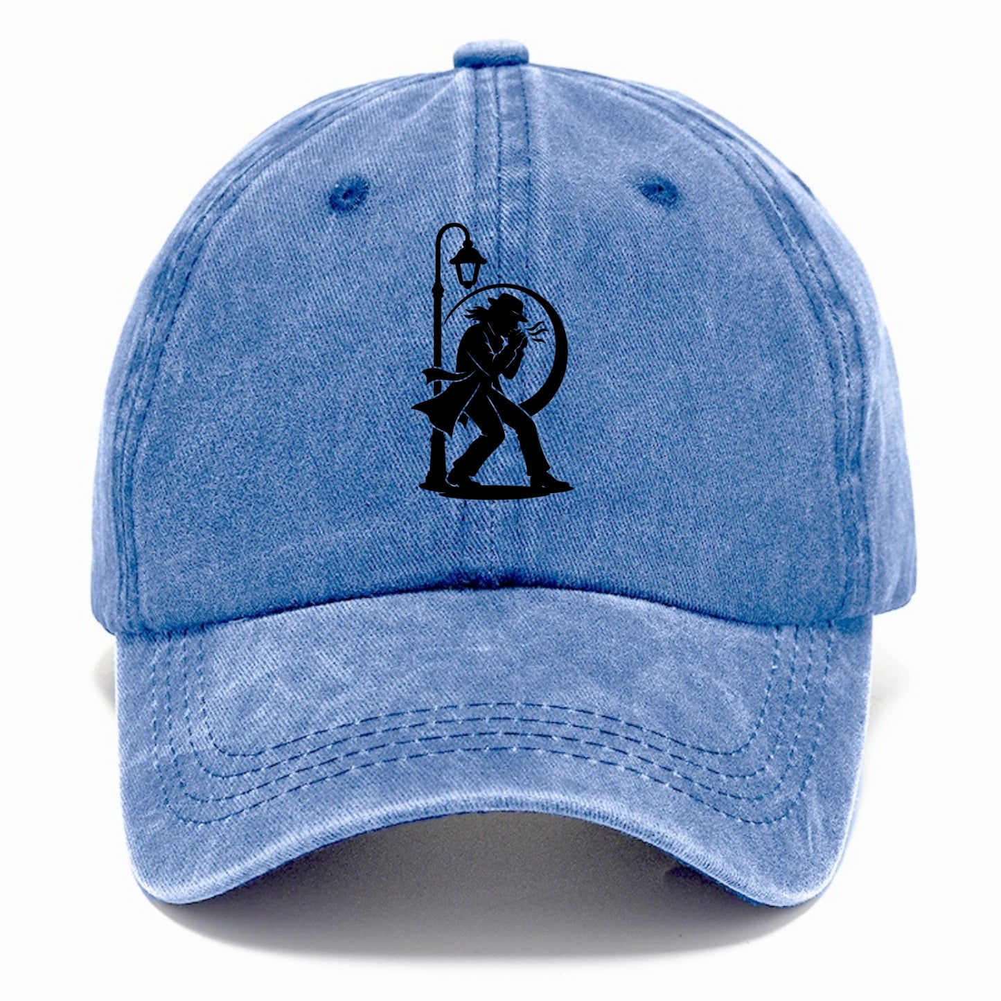 Blues harmonica player under streetlight - Classic Cap - Summer Sky(Blue)