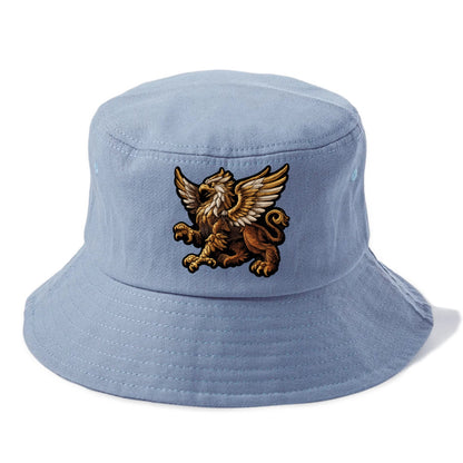 GRIFFIN BEAST - lion eagle hybrid in gold and brown , heraldic - Bucket Hat - Summer Sky(Blue)