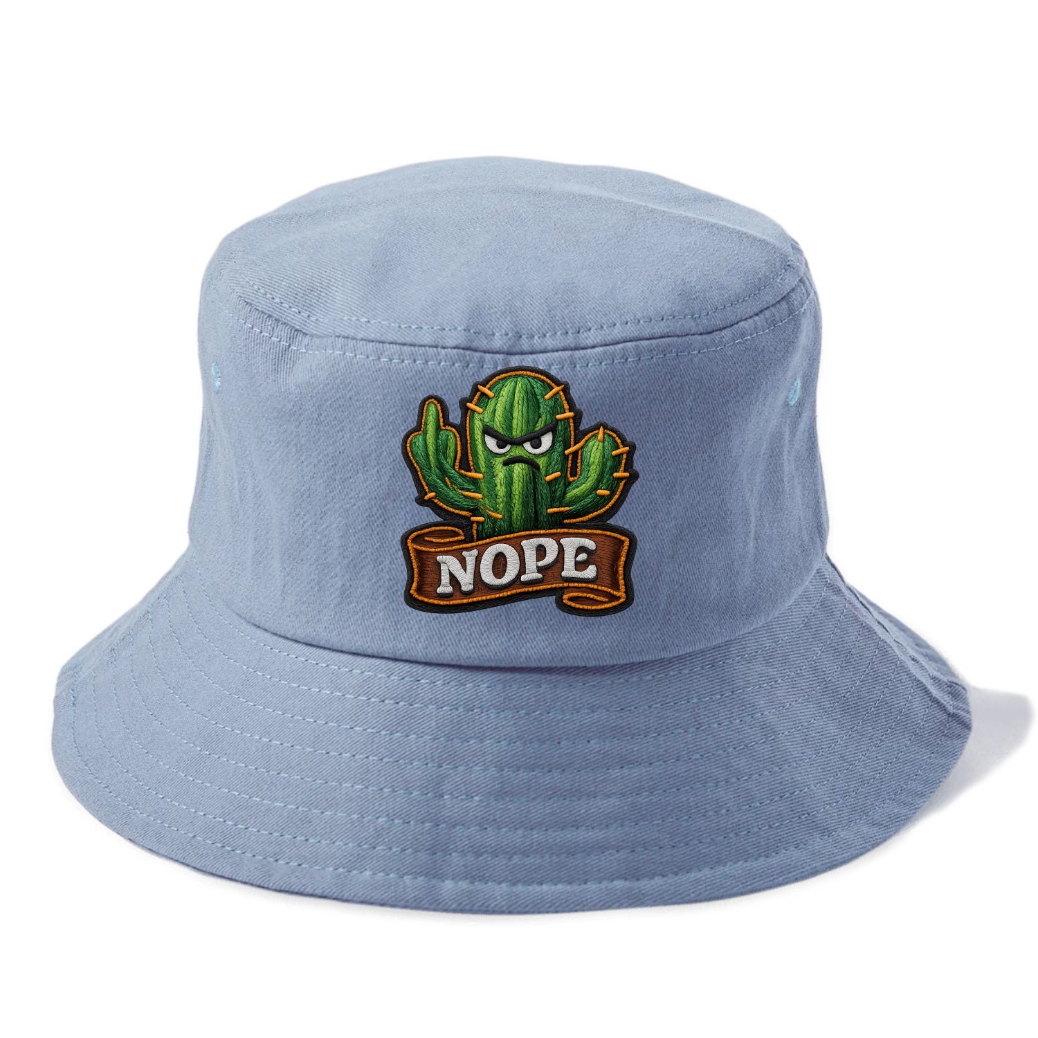 NOPE CACTUS - cactus with attitude in green , prickly personality - Bucket Hat - Summer Sky(Blue)