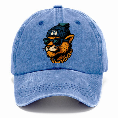 Provo Cougar wearing BYU beanie with Y patch - Classic Cap - Summer Sky(Blue)