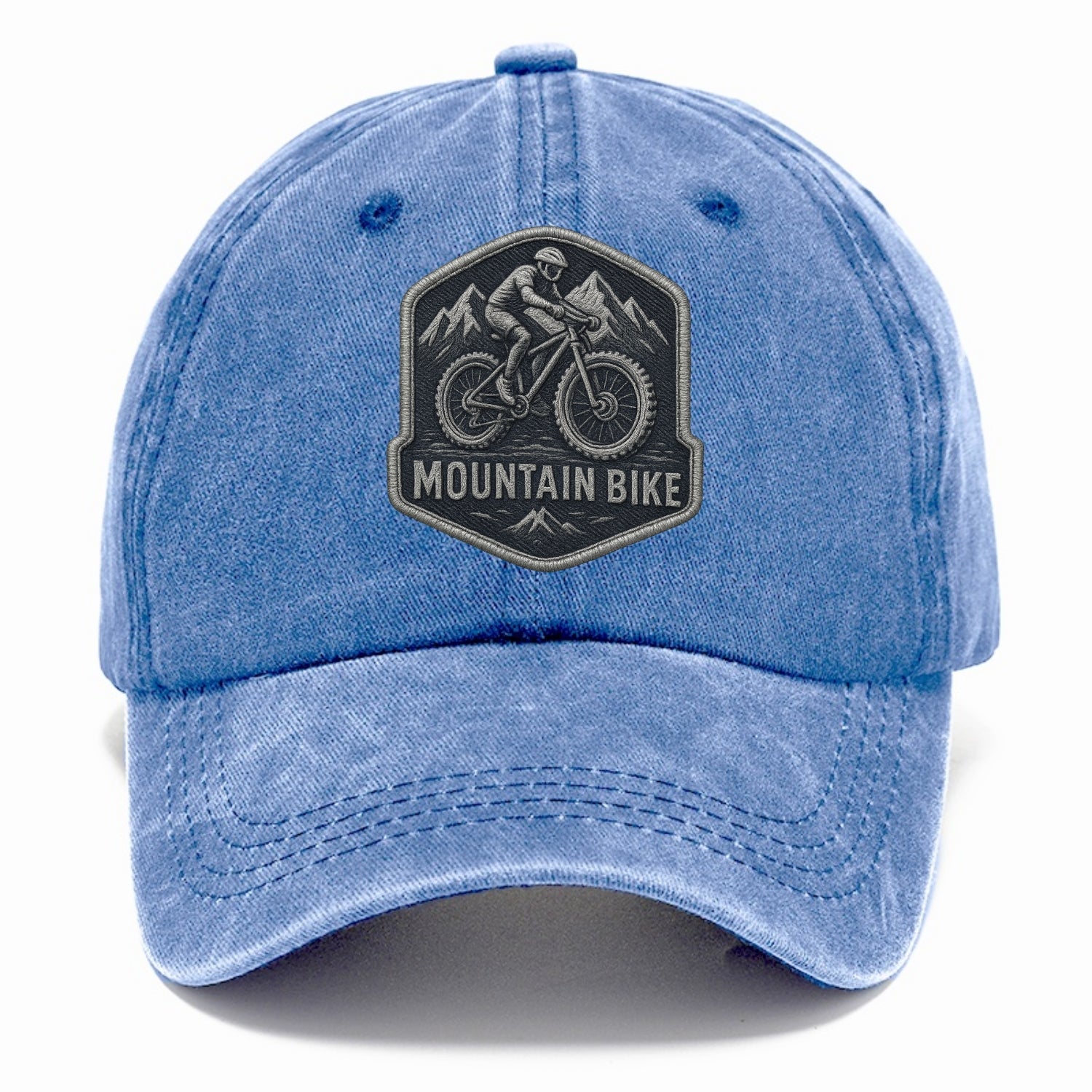 Mountain bike with rugged tires - cyclist badge - Classic Cap - Summer Sky(Blue)