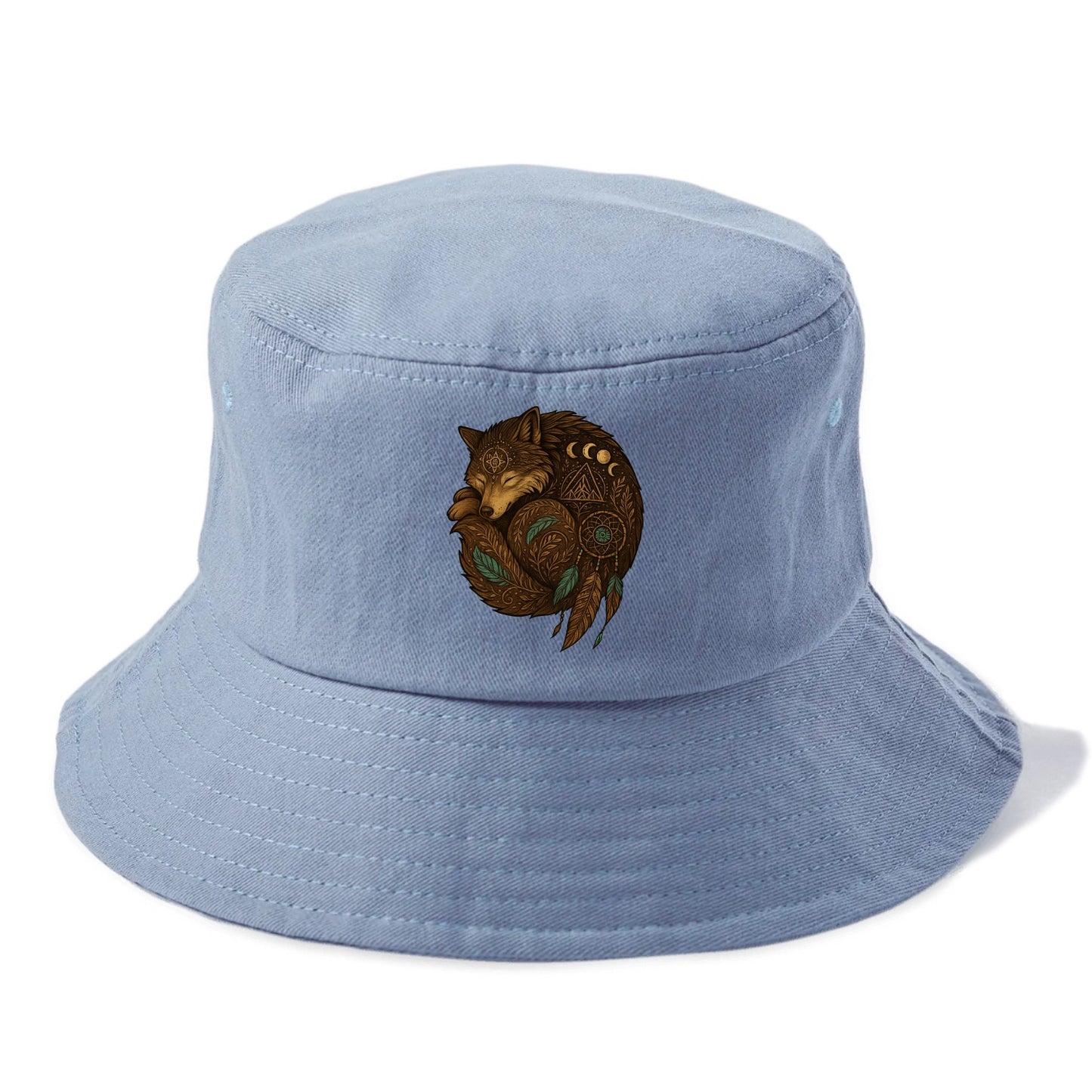 Sleeping Wolf Peace  - Bucket Hat - Summer Sky(Blue)