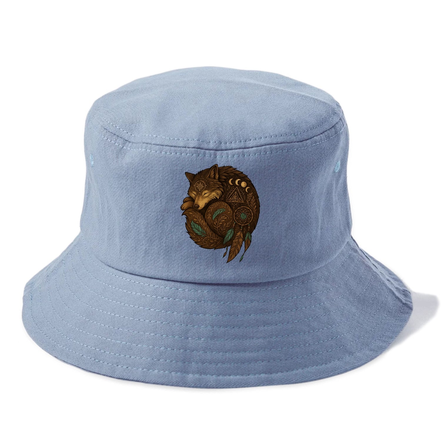Sleeping Wolf Peace  - Bucket Hat - Summer Sky(Blue)