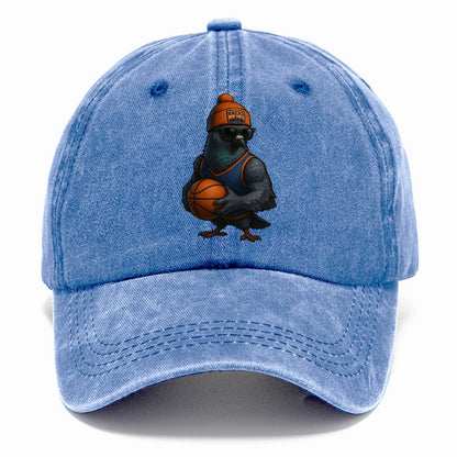 Manhattan Pigeon wearing Knicks beanie with skyline patch and wayfarer sunglasses - Classic Cap - Summer Sky(Blue)