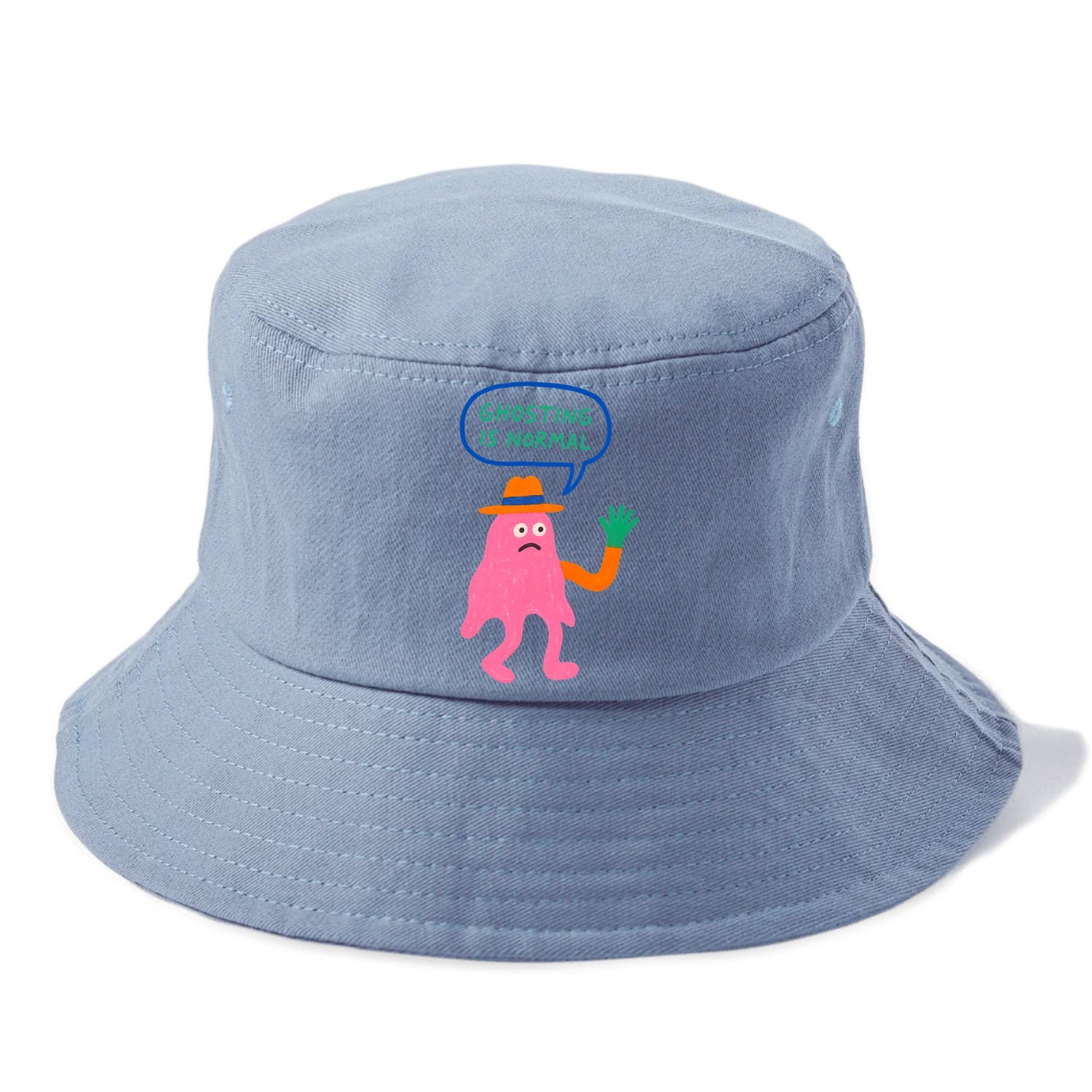 GHOSTING IS NORMAL | Transparent ghost texting - Bucket Hat - Summer Sky(Blue)
