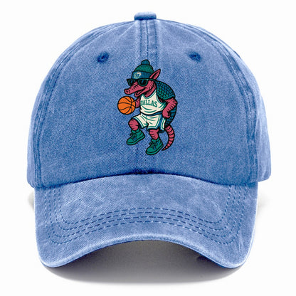 Dallas Armadillo wearing Mavericks beanie with cowboy hat patch and wayfarer - Classic Cap - Summer Sky(Blue)