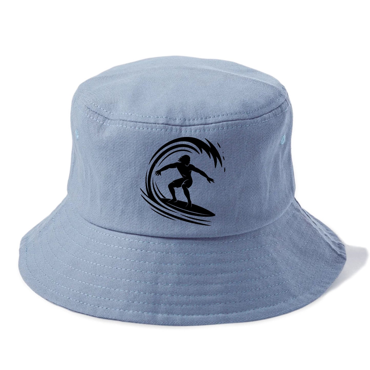 Hawaiian surfer riding big wave - Bucket Hat - Summer Sky(Blue)
