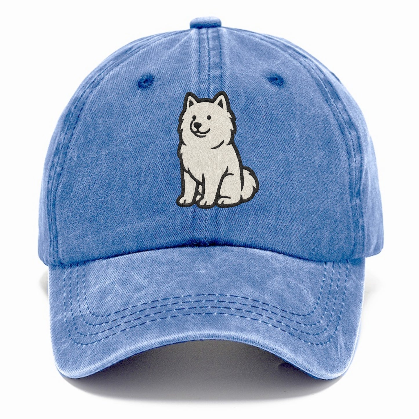 Samoyed - White fluffy embroidered desig Classic Cap - Summer Sky(Blue)