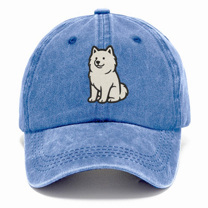 Samoyed - White fluffy embroidered desig Classic Cap - Summer Sky(Blue)
