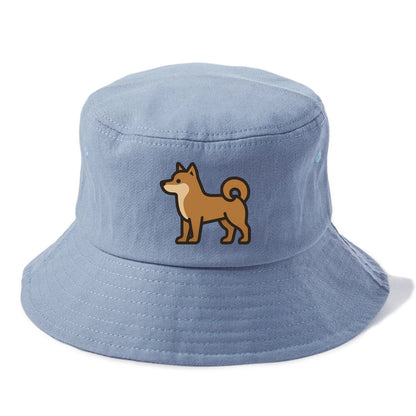 Shiba Inu - Red sesame flat side profile - Bucket Hat - Summer Sky(Blue)